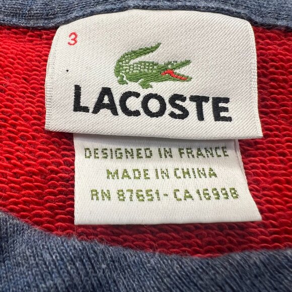 Lacoste Crewneck Cotton Crewneck Sweatshirt, Blue, Logo Womens S/Mens XS - Picture 3 of 12